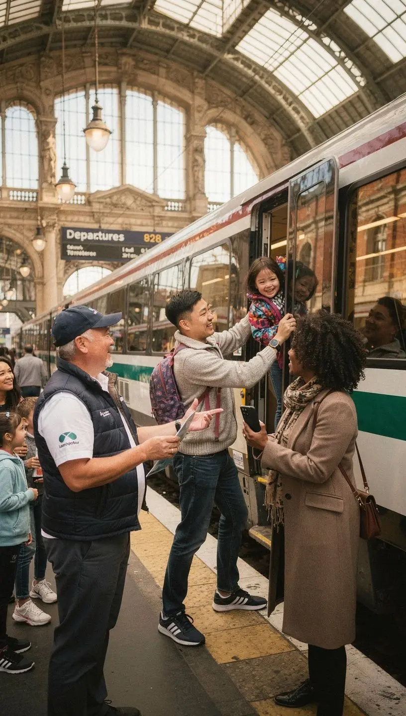 Osoby na wózkach inwalidzkich korzystające z dostosowanych ścieżek spacerowych.